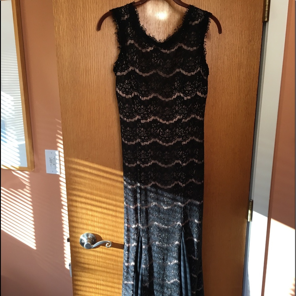 Aria black lace prom or black tie formal event.